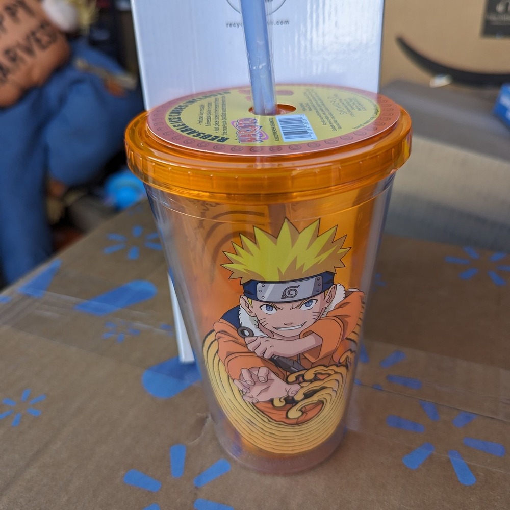 Naruto Acrylic Travel Cup With Reusable‎ Ice Cubes